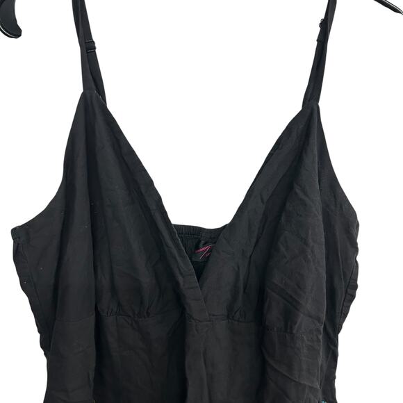 Boho Festival Embroidered Sundress Torrid Black Cotton‎ Summer Dress Size 22 - Picture 3 of 8